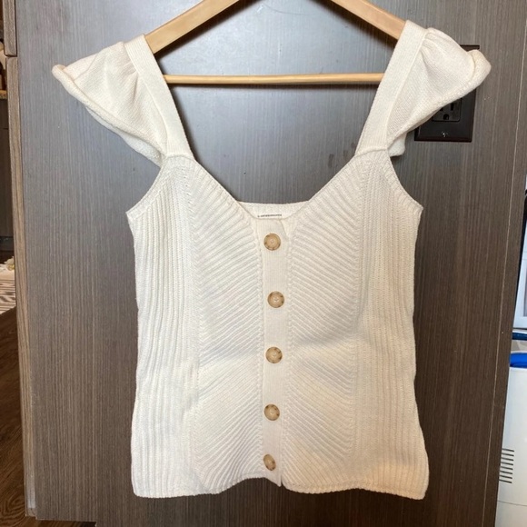 Sweetheart knit flutter tank - Picture 2 of 4
